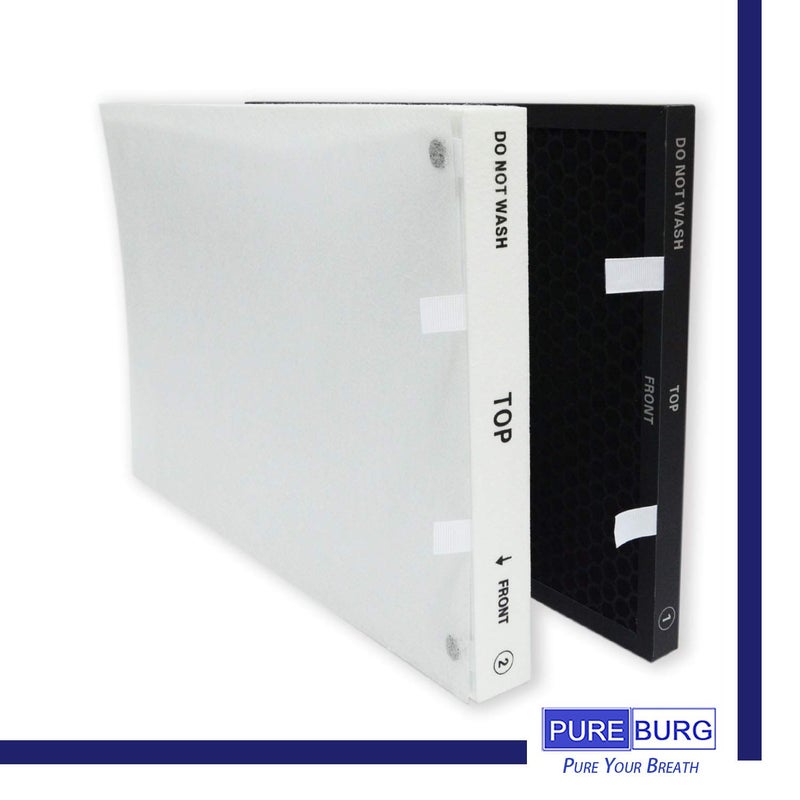 PUREBURG Replacement Filter Set Compatible with Bissell Air220 (2609A) Air Purifier, Replaces Part 2678 & 2677,H13 HEPA + Activated Carbon Filter 4-Stage Filtration Air Clean Dust - Image 2